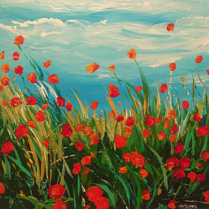 Gemälde Belle fin de journée von Amblard Florence | Gemälde Impressionismus Acryl Landschaften, Natur