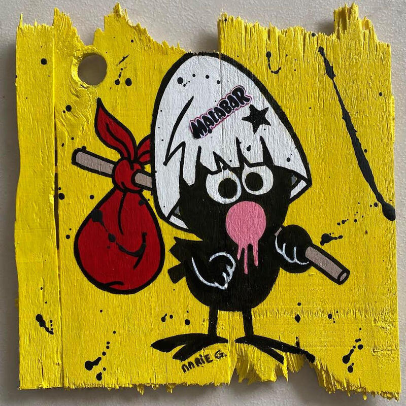 Peinture F2 Caliméro par Marie G. | Tableau Pop-art Icones Pop Bois Acrylique