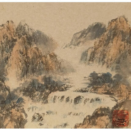 Gemälde Cascade von Yu Huan Huan | Gemälde Figurativ Tinte