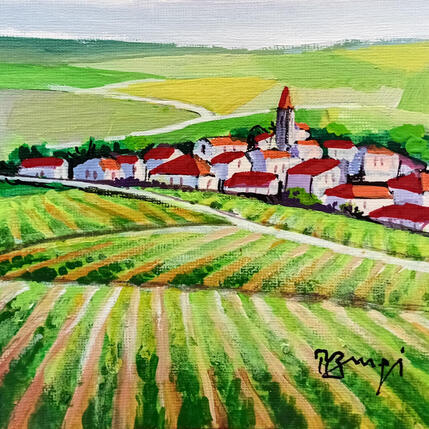 Painting BA92 BOURGOGNE LE CHEMIN DES VIGNES by Burgi Roger | Painting