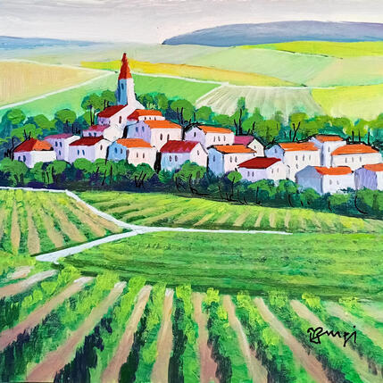 Peinture BA95 BOURGOGNE  LES CHEMINS DES VIGNES par Burgi Roger | Tableau