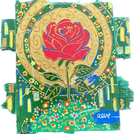 Gemälde Une rose pour l'éternité von Revel | Gemälde Pop-Art Pop-Ikonen