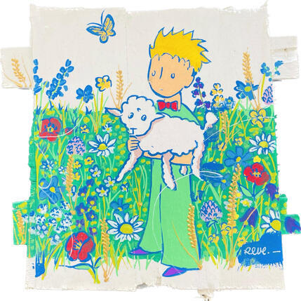 Painting Le jardin de silence heureux by Revel | Painting Pop-art Pop icons