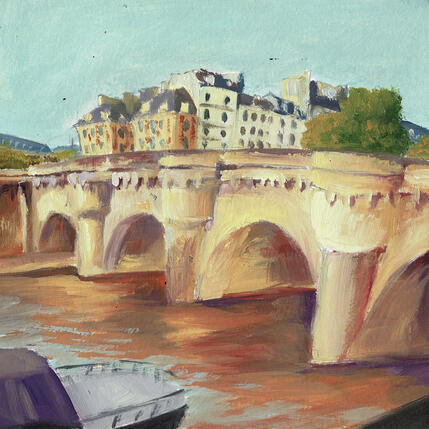 Painting Un été parisien by Piffard Cédric | Painting Figurative Oil Architecture, Life style, Urban