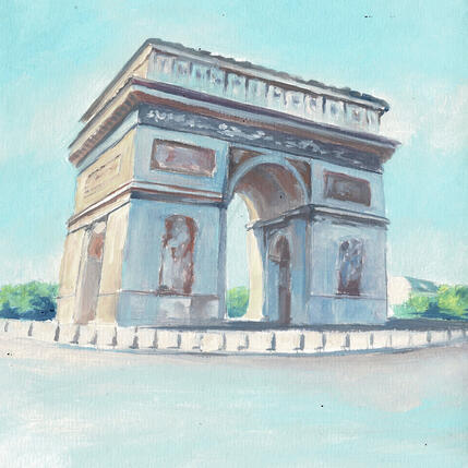 Painting L'Arc de Triomphe by Piffard Cédric | Painting Figurative Oil Architecture, Life style, Pop icons, Urban