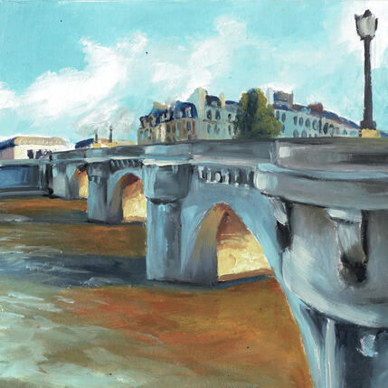 Painting Les reflets de la Seine by Piffard Cédric | Painting Figurative Oil Architecture, Life style, Pop icons, Urban