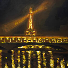 Painting La Dame de Fer by Piffard Cédric | Painting Figurative Oil Architecture, Life style, Urban