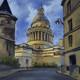 Painting Sous la coupole du Panthéon by Piffard Cédric | Painting Figurative Oil Architecture, Life style, Urban