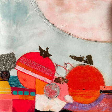 Painting Mariage des lunes by Lau Blou | Painting