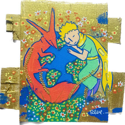Gemälde Protège-moi von Revel | Gemälde Pop-Art Acryl, Holz Pop-Ikonen