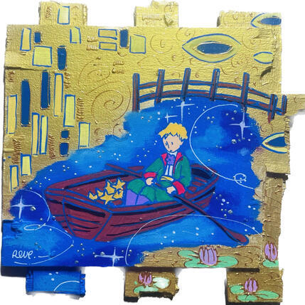 Gemälde Naviguer dans les étoiles  von Revel | Gemälde Pop-Art Acryl Pop-Ikonen