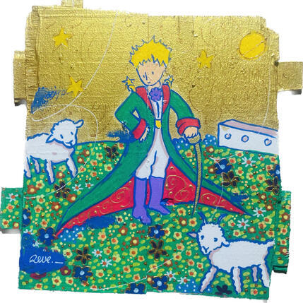 Gemälde Là où poussent les rêves  von Revel | Gemälde Pop-Art Acryl Pop-Ikonen