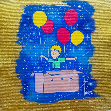 Gemälde Un jeu d’enfant  von Revel | Gemälde Pop-Art Acryl Pop-Ikonen