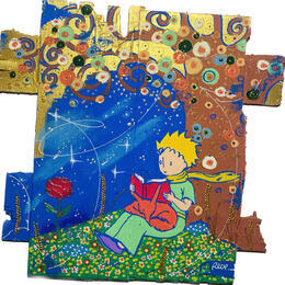 Painting Au pays des histoires by Revel | Painting Pop-art Acrylic, Upcycling, Wood Pop icons