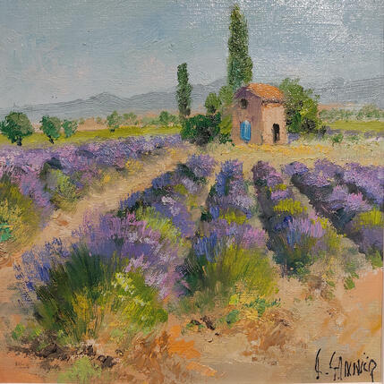 Peinture Cabanon dans la Drôme par Sannier Daniel | Tableau Impressionnisme Huile Paysages