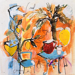 Painting Terrasse au soleil by Colombo Cécile | Painting