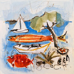 Painting Bord de mer by Colombo Cécile | Painting