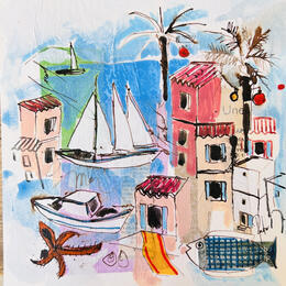 Painting Port en fete by Colombo Cécile | Painting