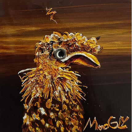 Painting Brushingus by Moogly | Painting Raw art Acrylic, Pigments, Resin Animals