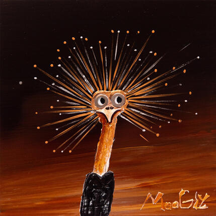 Gemälde Enluminus von Moogly | Gemälde Art brut Acryl, Harz, Pigmente Tiere