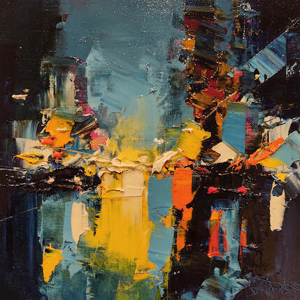Painting Blurry building by Castan Daniel | Painting Figurative Oil Pop icons