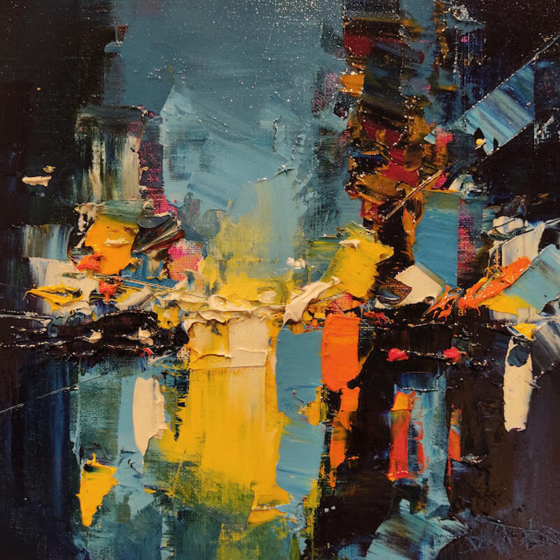 Painting Blurry building by Castan Daniel | Painting Figurative Oil