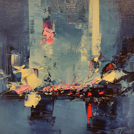 Peinture Pink and blue par Castan Daniel | Tableau Figuratif Huile