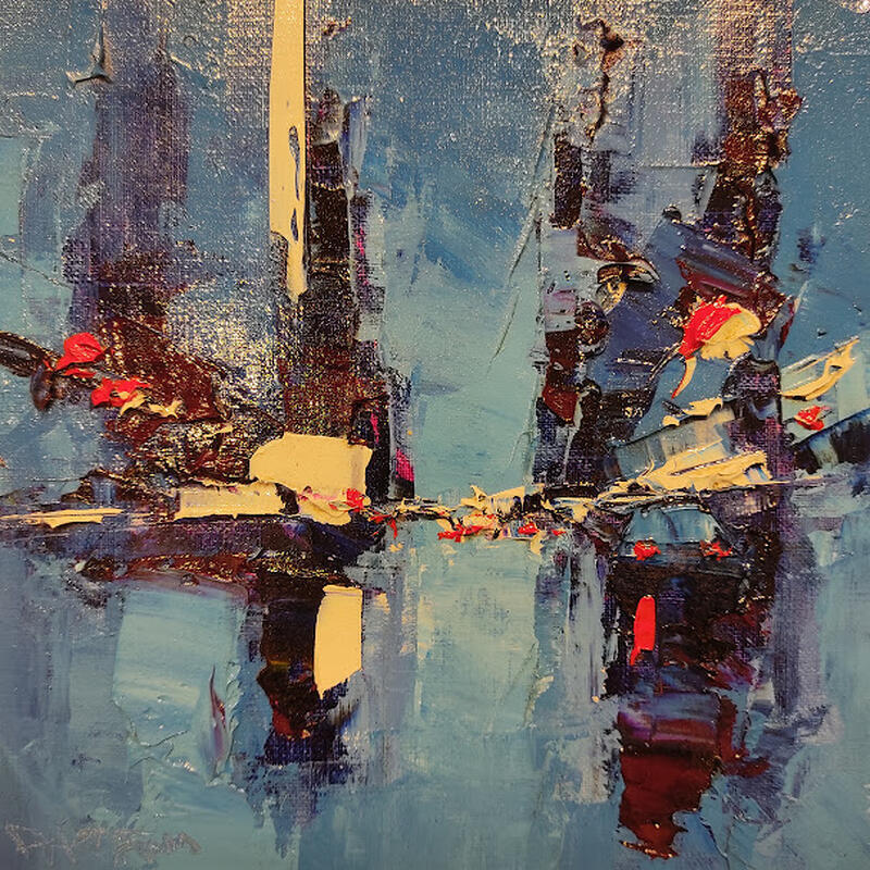 Painting Red points by Castan Daniel | Painting Figurative Oil