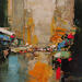 Painting Cloudy Manhattan by Castan Daniel | Painting Figurative Oil