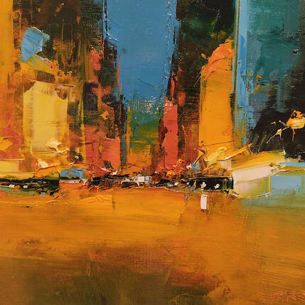 Painting Desert Manhattan by Castan Daniel | Painting Figurative Oil