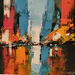 Peinture Vertical Light par Castan Daniel | Tableau Figuratif Huile