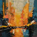 Peinture Golden hour in the Av par Castan Daniel | Tableau Figuratif Huile