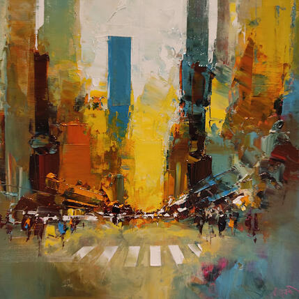 Gemälde Crowd in the square von Castan Daniel | Gemälde Figurativ Öl