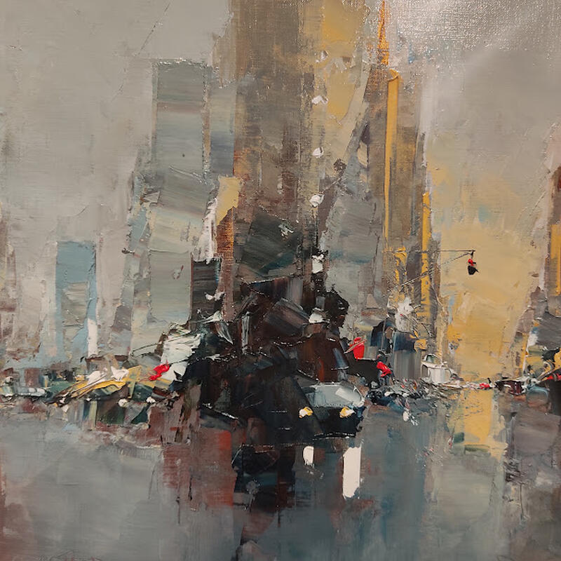 Painting Grey flat iron by Castan Daniel | Painting Figurative Oil