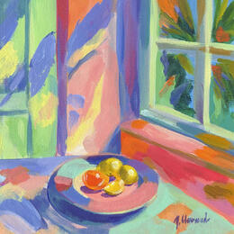 Painting PASTEL VIEW by Clavaud Morgane | Painting Figurative Acrylic Architecture, Life style, Pop icons, Still-life