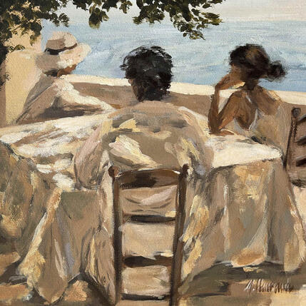 Painting APRÈS DÉJEUNER by Clavaud Morgane | Painting Figurative Acrylic Life style, Marine, Portrait