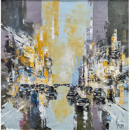 Painting American city Fc7 by Dessein Pierre | Painting Figurative Oil