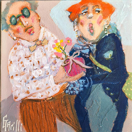 Peinture Just for the pleasure par Garilli Nicole | Tableau Figuratif Acrylique Scènes de vie