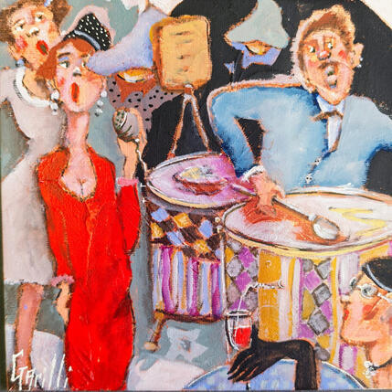 Peinture Ca balance pas mal ce soir ... par Garilli Nicole | Tableau Figuratif Acrylique Scènes de vie