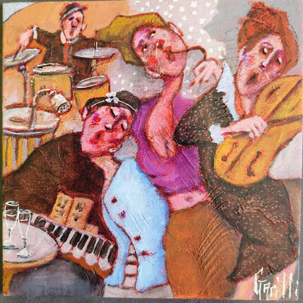 Peinture Rythme d'automne. par Garilli Nicole | Tableau Figuratif Acrylique Scènes de vie
