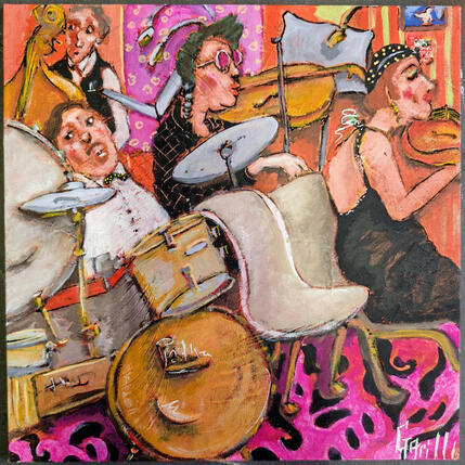 Peinture Concert privé  par Garilli Nicole | Tableau Figuratif Acrylique Scènes de vie