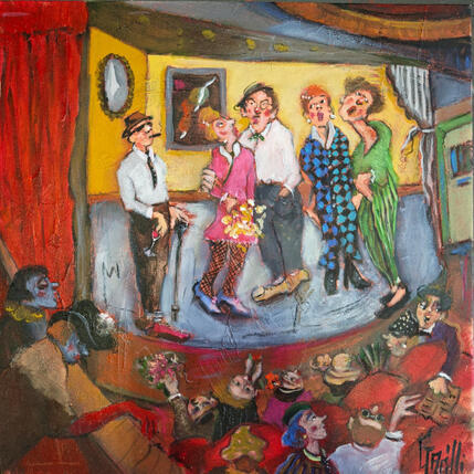 Painting Au théâtre ce soir. by Garilli Nicole | Painting Figurative Acrylic Life style