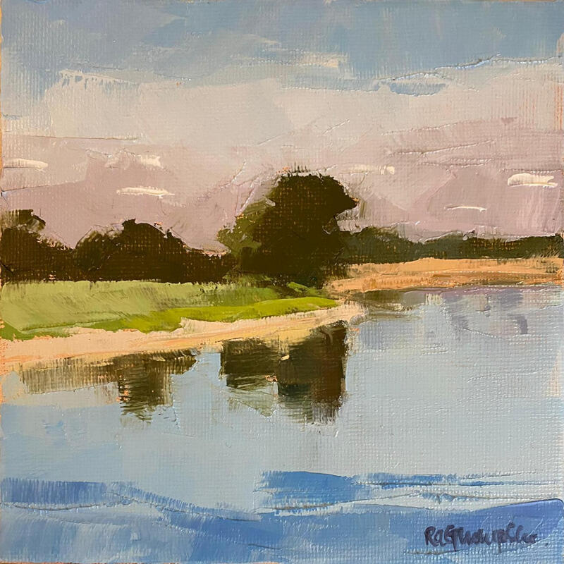 Painting Les bords by Gray Thompson Rachael | Painting Figurative Landscapes Oil