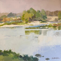 Painting L’autre côté by Gray Thompson Rachael | Painting Figurative Oil Landscapes