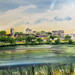 Painting Angers, le Château vu de La Maine by Hoffmann Elisabeth | Painting Figurative Urban Watercolor