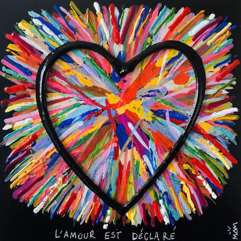 Painting L' AMOUR EST DéCLARé by Mam | Painting Pop-art Society Pop icons Acrylic