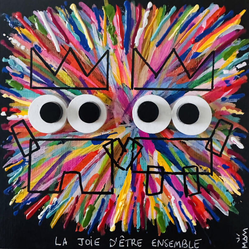 Painting LA JOIE D'êTRE ENSEMBLE by Mam | Painting Pop-art Pop icons Minimalist Graffiti Acrylic