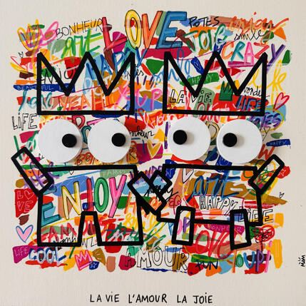 Painting LA VIE L' AMOUR LA JOIE by Mam | Painting