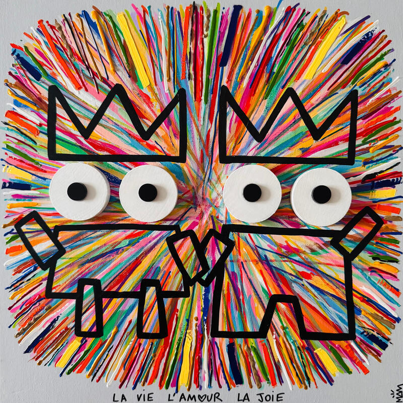 Painting LES POTOS by Mam | Painting Pop-art Pop icons Acrylic Gluing