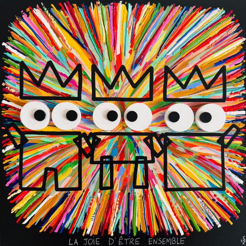 Painting LA JOIE by Mam | Painting Pop-art Pop icons Acrylic Gluing